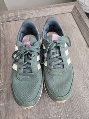 Adidas Women's Green Retro Runner with White Stripes